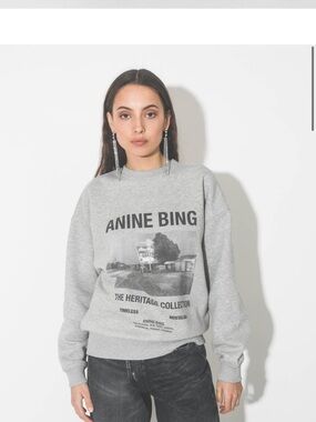 Anine Bing Kenny Sweatshirt Motel - Heritage Collection - Heather Grey